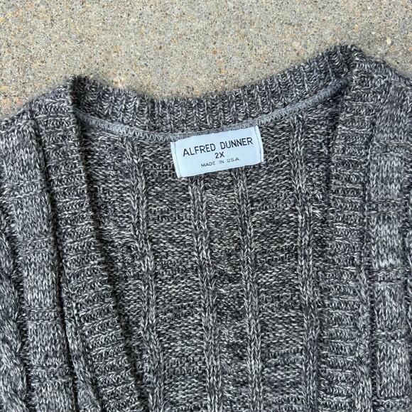 Vintage 90s Alfred Dunner Heather Dark Gray Knit Sweater Vest 2X Made in USA - Picture 2 of 7